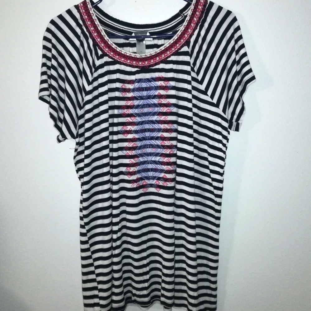 Christopher & Banks Stripe Tops Size XL Multicolor Women